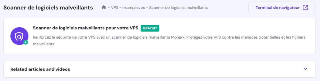 Scanner de logiciels malveillants de Hostinger