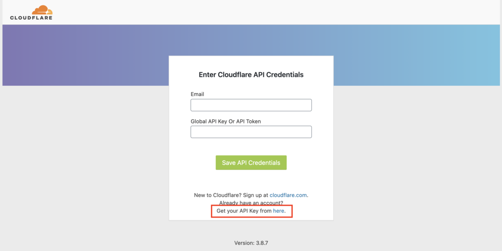 Obtenir la cl&eacute; API de Cloudflare