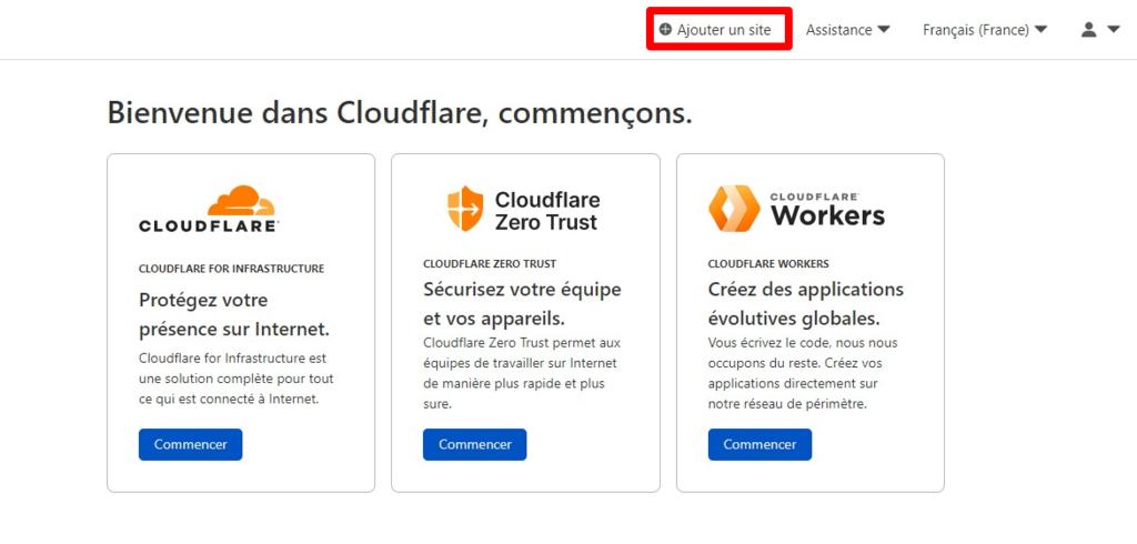 Ajouter-un-site-sur-cloudflare Ajouter un site sur Cloudflare