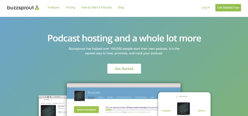 Plateforme d'h&eacute;bergement de podcasts Buzzsprout