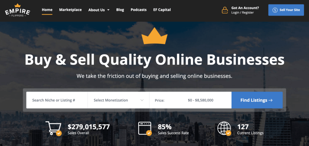 Site de courtage en ligne Empire Flippers