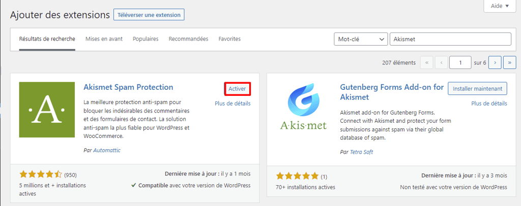 activer-plugin-wordpress-askimet Activer le plugin wordpress askimet