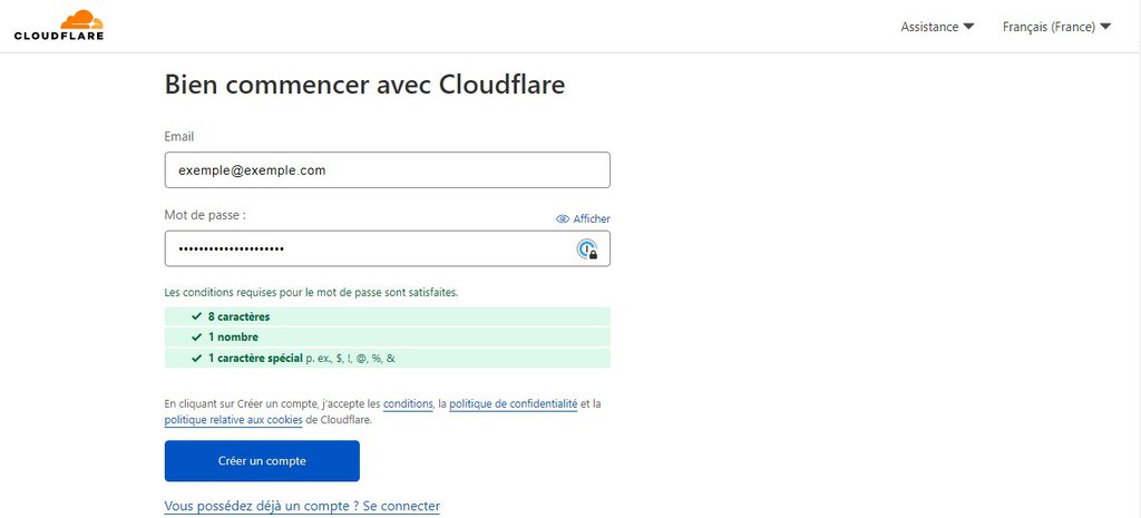 Page-inscription-cloudflare Page d'inscription de Cloudflare