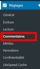 Section-commentaires-dans-les-réglages-wordpress Section commentaires dans les réglages de wordpress
