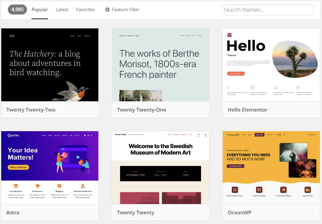 th&egrave;mes wordpress