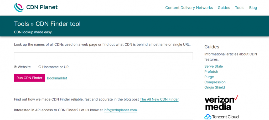 Capture d'&eacute;cran de l'outil CDN Finder 