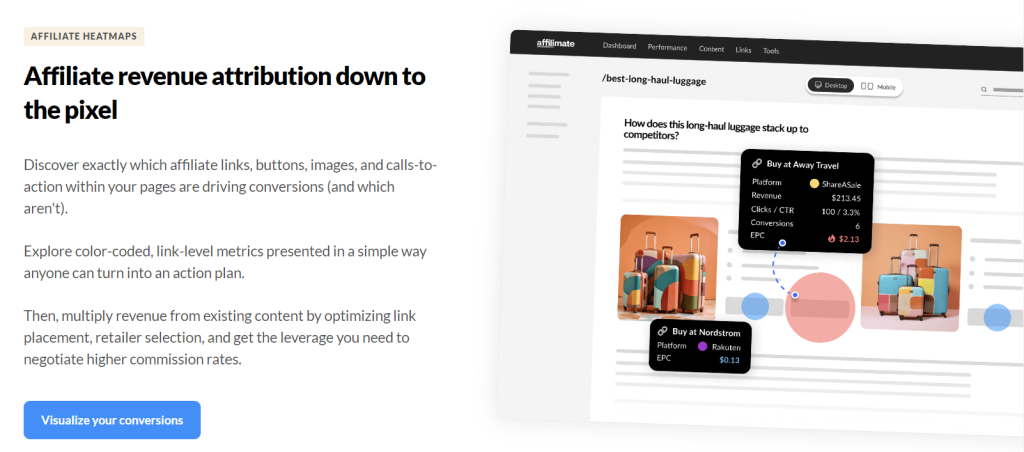 La page d'accueil d'Affilimate