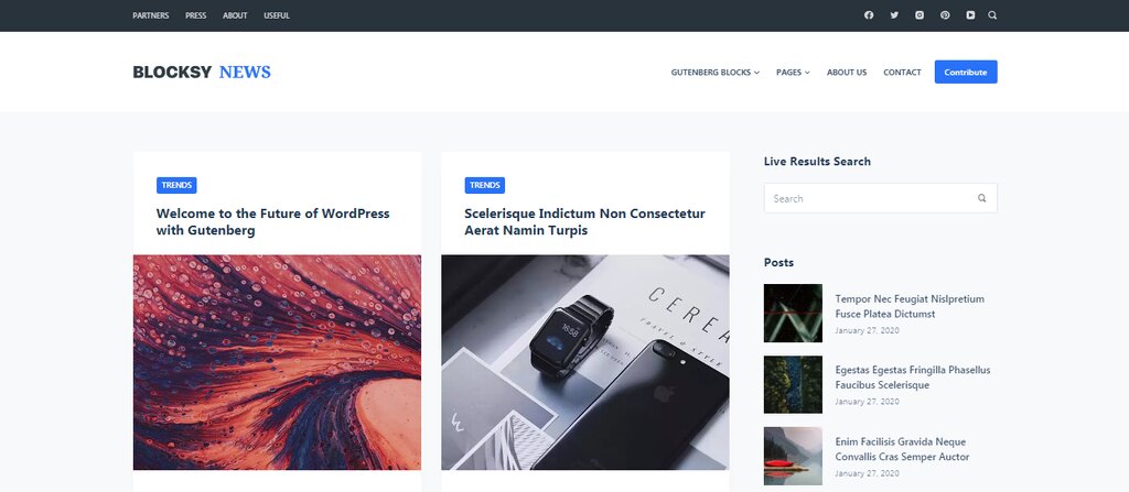 Blocksy, un th&egrave;me de blog WordPress gratuit 