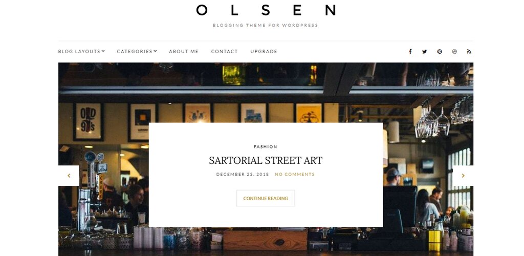 Olsen Light, un th&egrave;me de blog WordPress gratuit
