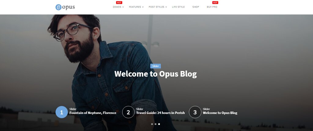 Opus blog, un th&egrave;me de blog WordPress gratuit 