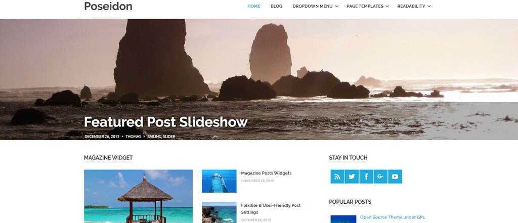 Poseidon, un th&egrave;me de blog WordPress gratuit 