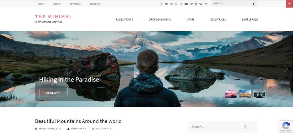 The minimal, un th&egrave;me de blog WordPress gratuit 