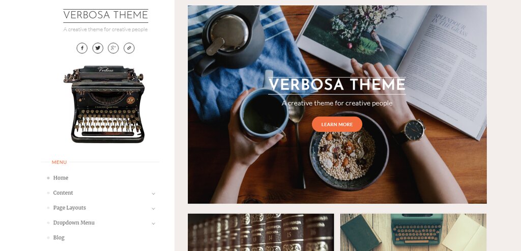 Verbosa, un th&egrave;me de blog WordPress gratuit 