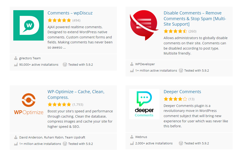 Exemples de plugins de commentaires WordPress