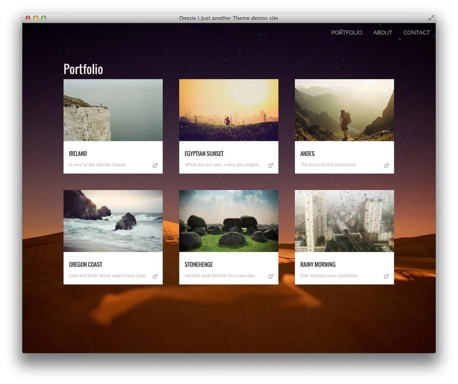 Onesie th&egrave;me de portfolio WordPress