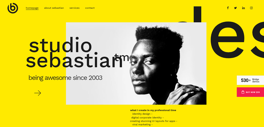 Th&egrave;me de portfolio WordPress Bridge