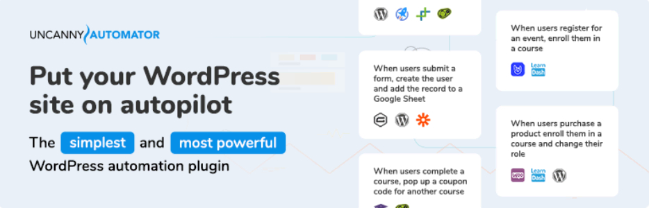 La banni&egrave;re du plugin Uncanny Automator