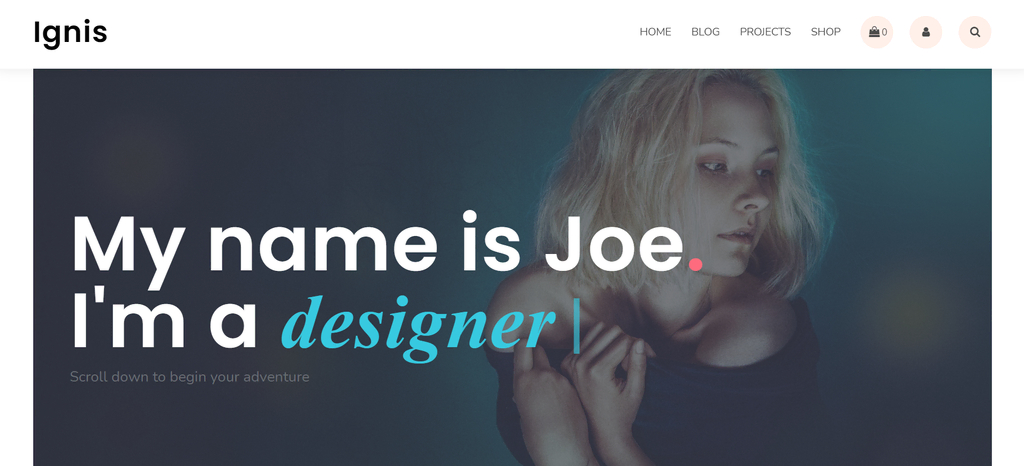 Th&egrave;me de portfolio WordPress Ignis