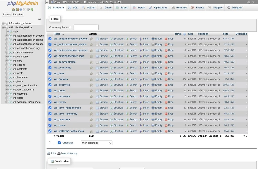 S&eacute;lectionner les tables &agrave; optimiser sur phpmyadmin