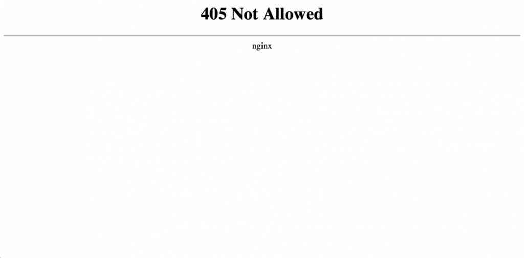 Erreur 405 method not allowed