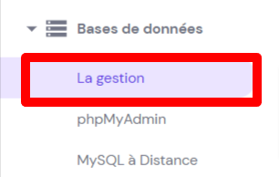 Gestion des bases de donn&eacute;es sur hPanel