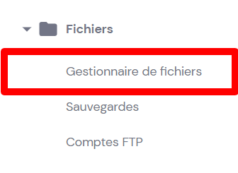 Gestionnaire de fichiers sur hPanel 