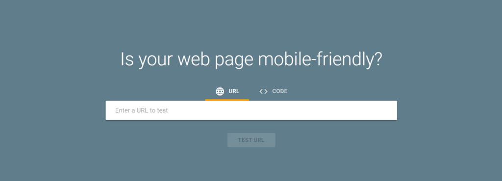 page d'accueil de l'outil mobile friendly de Google