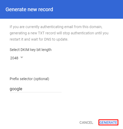 Capture d'&eacute;cran pr&eacute;sentant le bouton G&eacute;n&eacute;rer