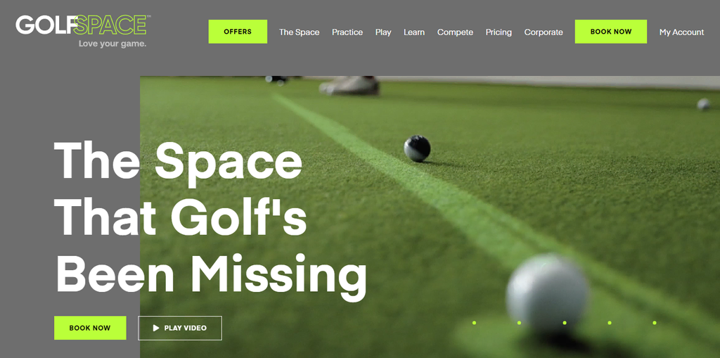 Page d'accueil de GolfSpace