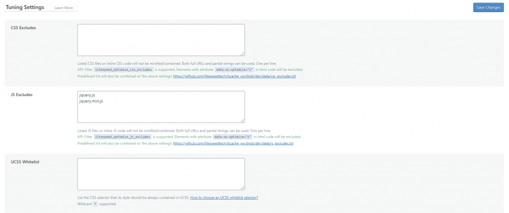 LSCache pour les r&eacute;glages de WordPress