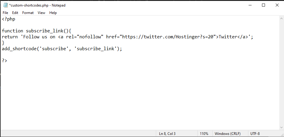 shortcode-abonnement fichier custom-shortcodes.php avec une fonction d'abonnement