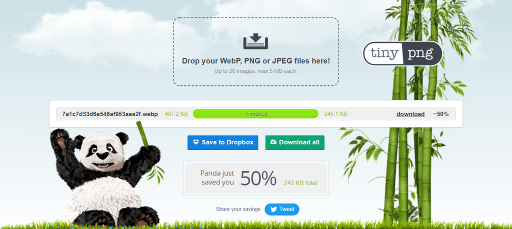 site-TinyPNG Capture d'écran du site TinyPNG