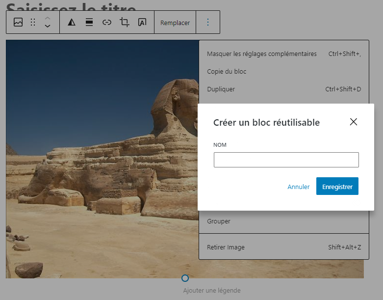 creer-bloc gutenberg-reutilisable créer bloc réutilisable