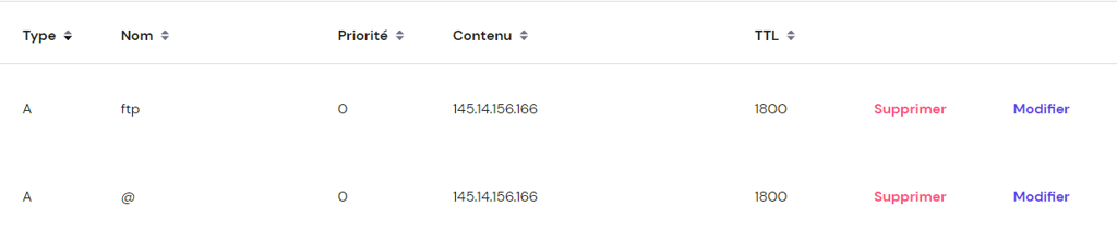 les enregistrements DNS A