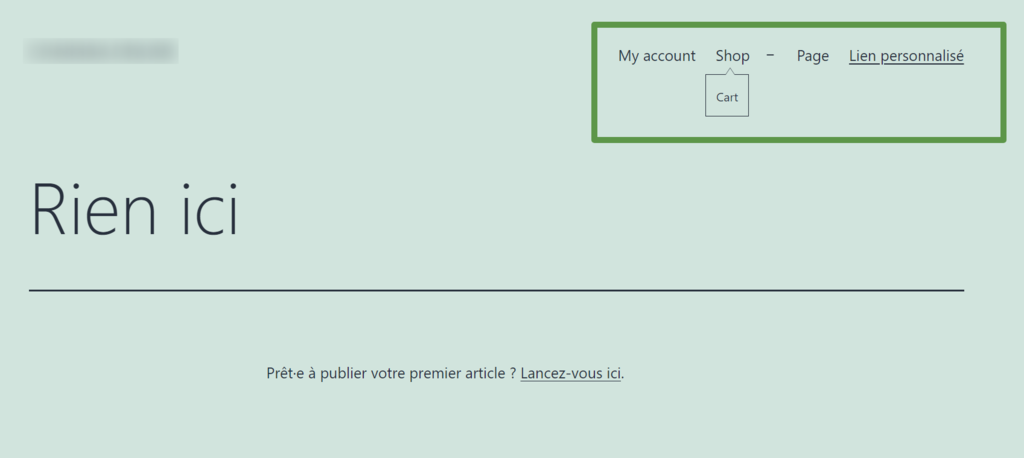 Un exemple de menu deroulant wordpress ajout&eacute; en haut d'une page