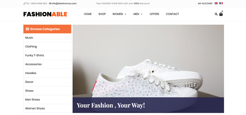 Fashionable-Store Fashionable Store, un thème WooCommerce WordPress