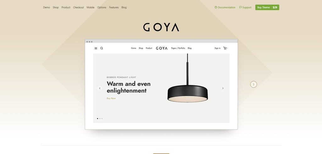 Goya Goya, un thème WooCommerce WordPress