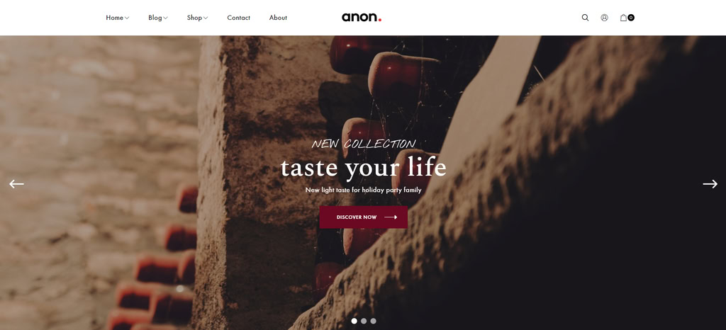 Anon Anon, un thème WooCommerce WordPress