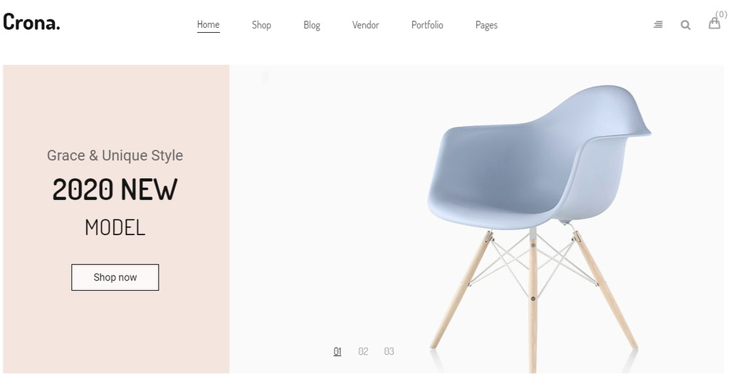 Crona Crona, un thème WooCommerce WordPress