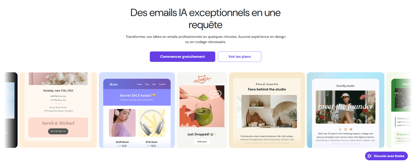 Page d'accueil d'Hostinger Reach