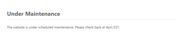 Message de l'&eacute;cran de maintenance