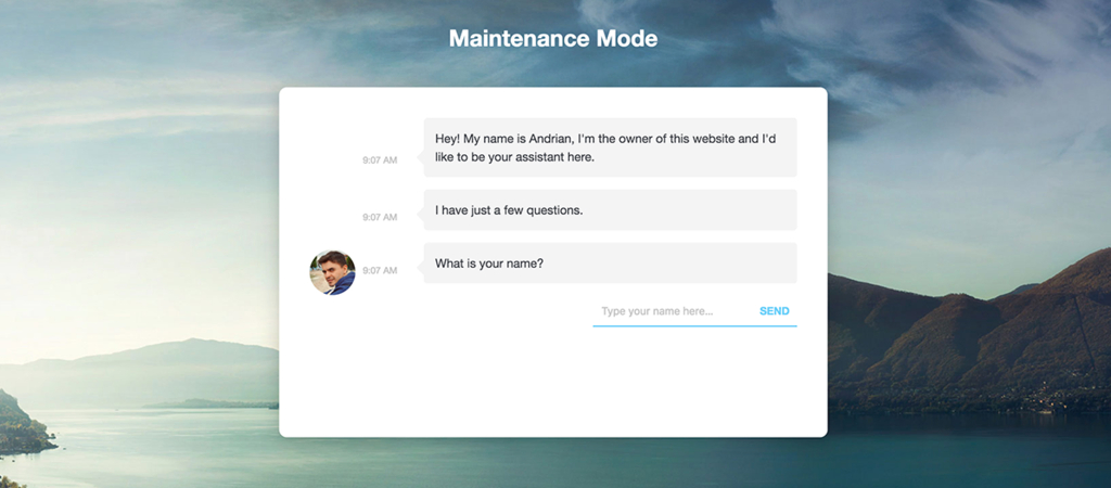 Page personnalis&eacute;e du mode de maintenance