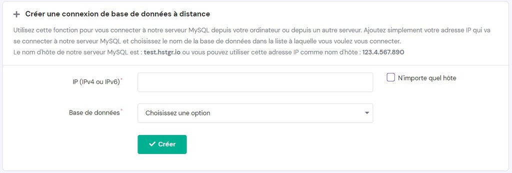 Cr&eacute;er une nouvelle base de donn&eacute;es mySQL sur hPanel