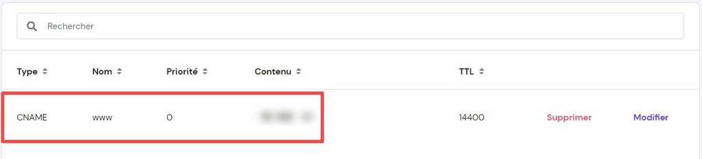 capture d'&eacute;cran montrant comment ajouter un enregistrement DNS de type cname sur hPanel de Hostinger