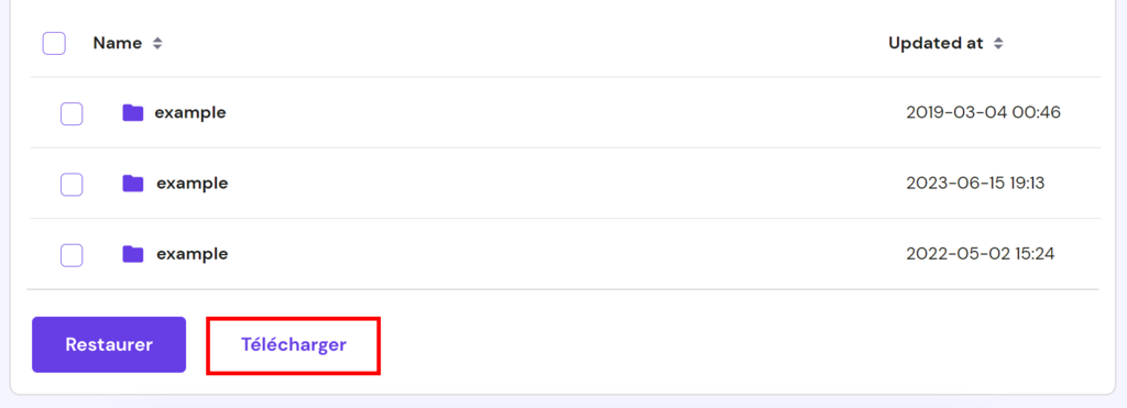 téléchargement sauvegarde telecharger sauvegardes hPanel