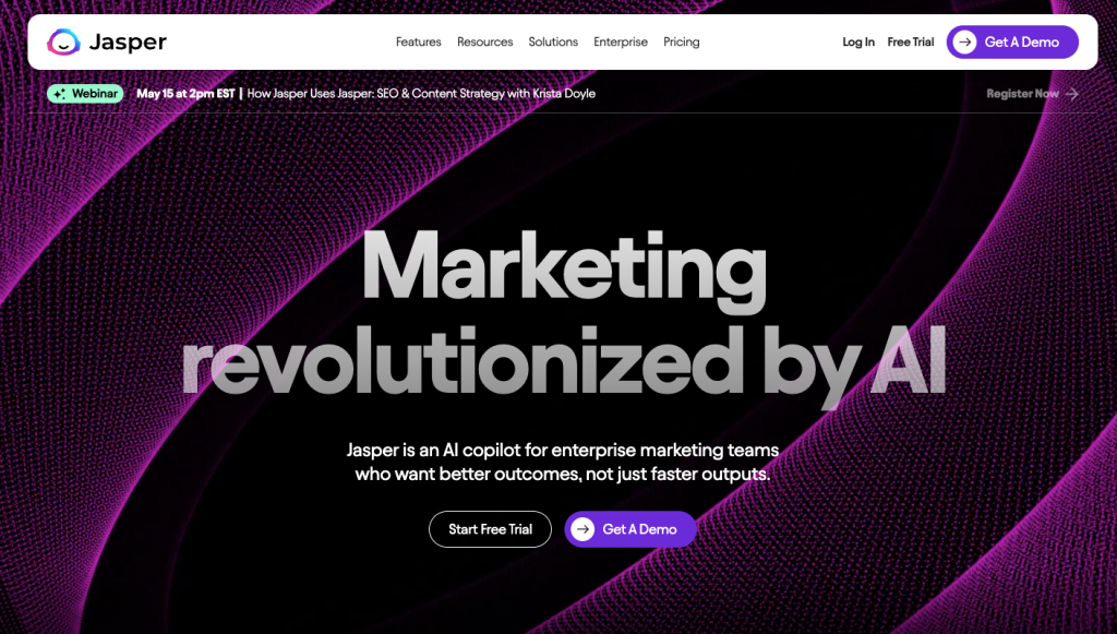 Page d'accueil de Jasper