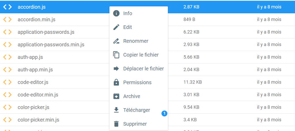 Menu-contextuel-du-gestionnaire-de-fichiers Menu du clic droit du gestionnaire de fichiers Hostinger