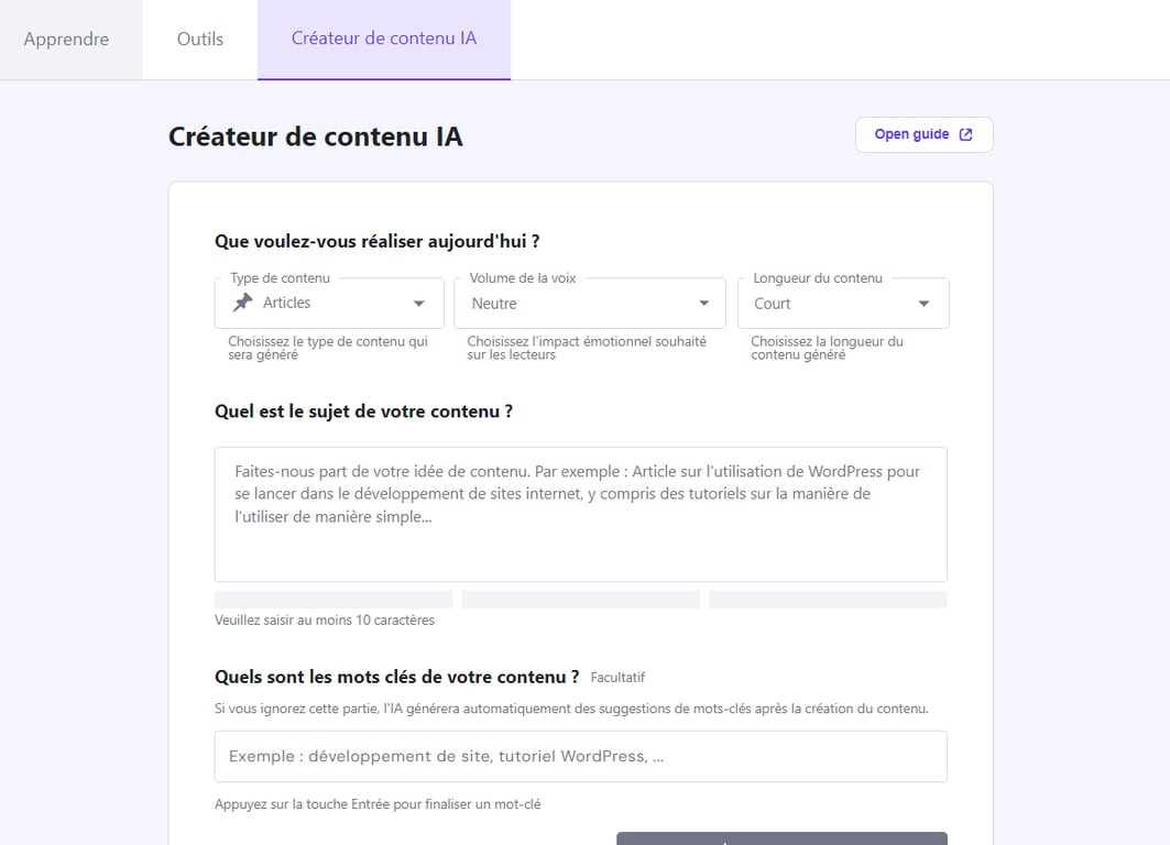 Assistant WordPress IA de Hostinger
