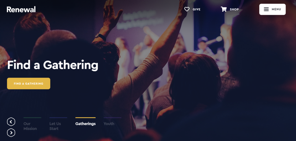 Page d'accueil de Renewal Christian Centre