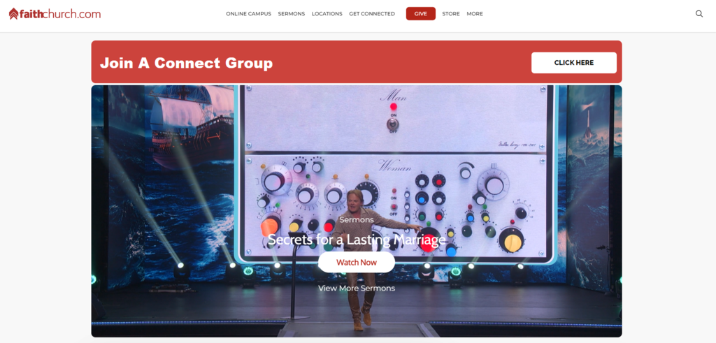 Page d'accueil de l'église Faith